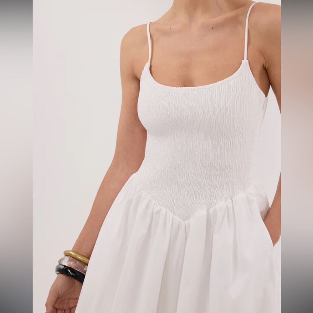 Elegant Cotton White DISSH Midi Dress